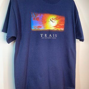 Y2K 2004 Train My Private Nation Tee Shirt Navy Size M Unisex Deadstock NWOT